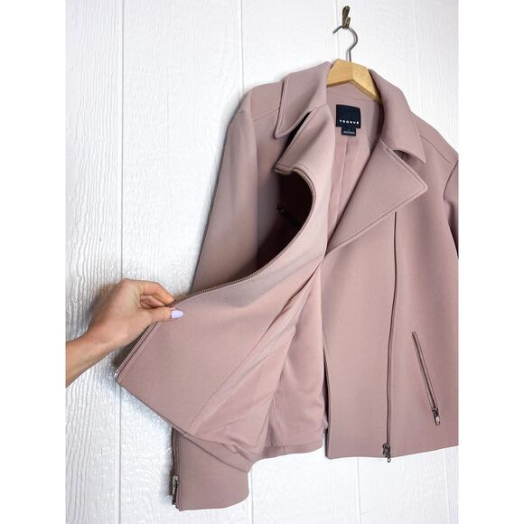 TROUVE Oversized Dusty Mauve Moto Biker Jacket US L NWT - Picture 3 of 7